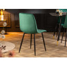 Lot de 4 chaises en velours vert