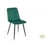 Lot de 4 chaises en velours vert