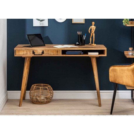 Bureau 120 cm bois massif et métal noir - Cbc-Meubles