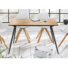 Table à manger extensible plateau chêne et pieds noir