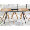 Table à manger extensible plateau chêne et pieds noir