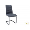 Lot de 2 chaises en microfibre gris noir