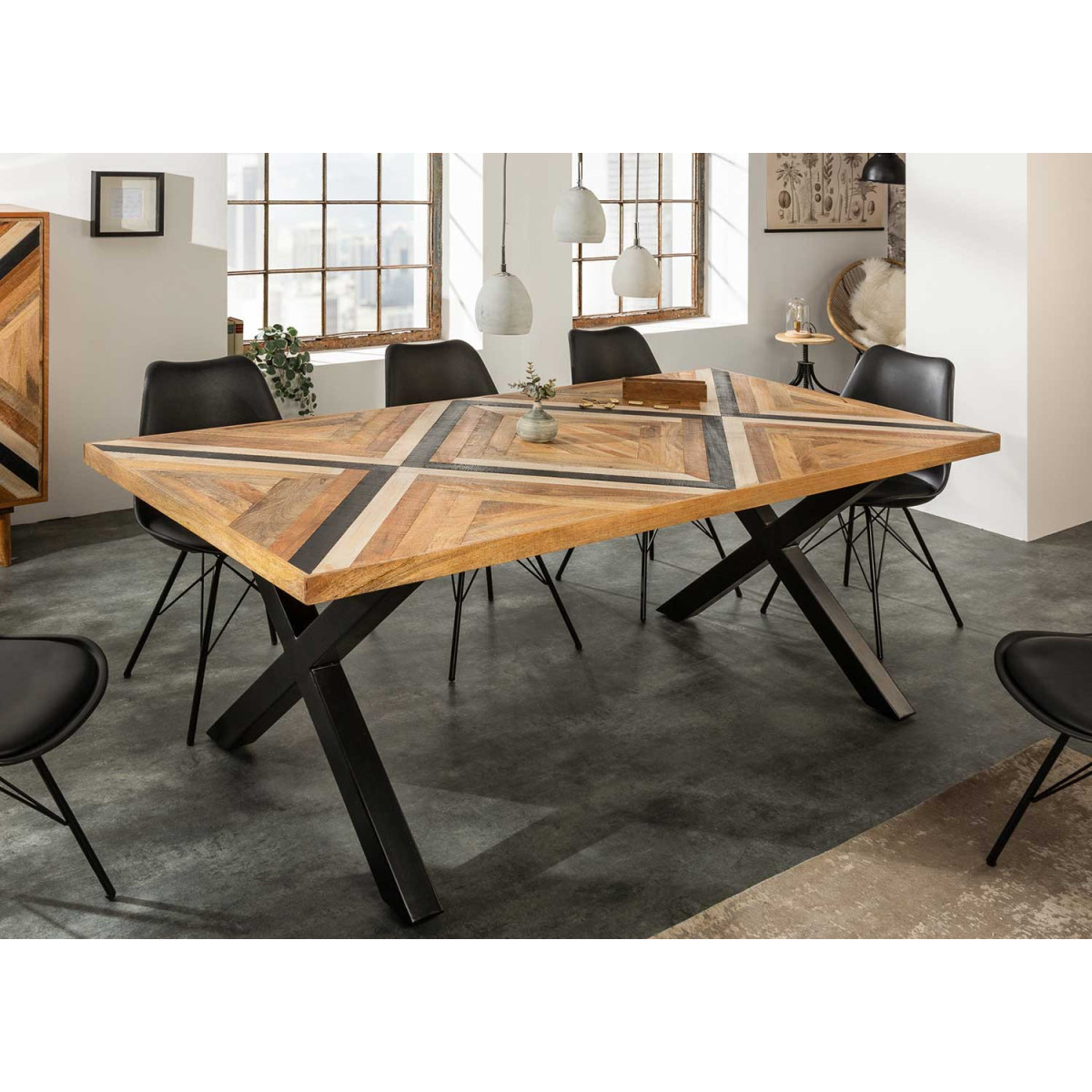 Table à manger rectangulaire bois de manguier 200 cm