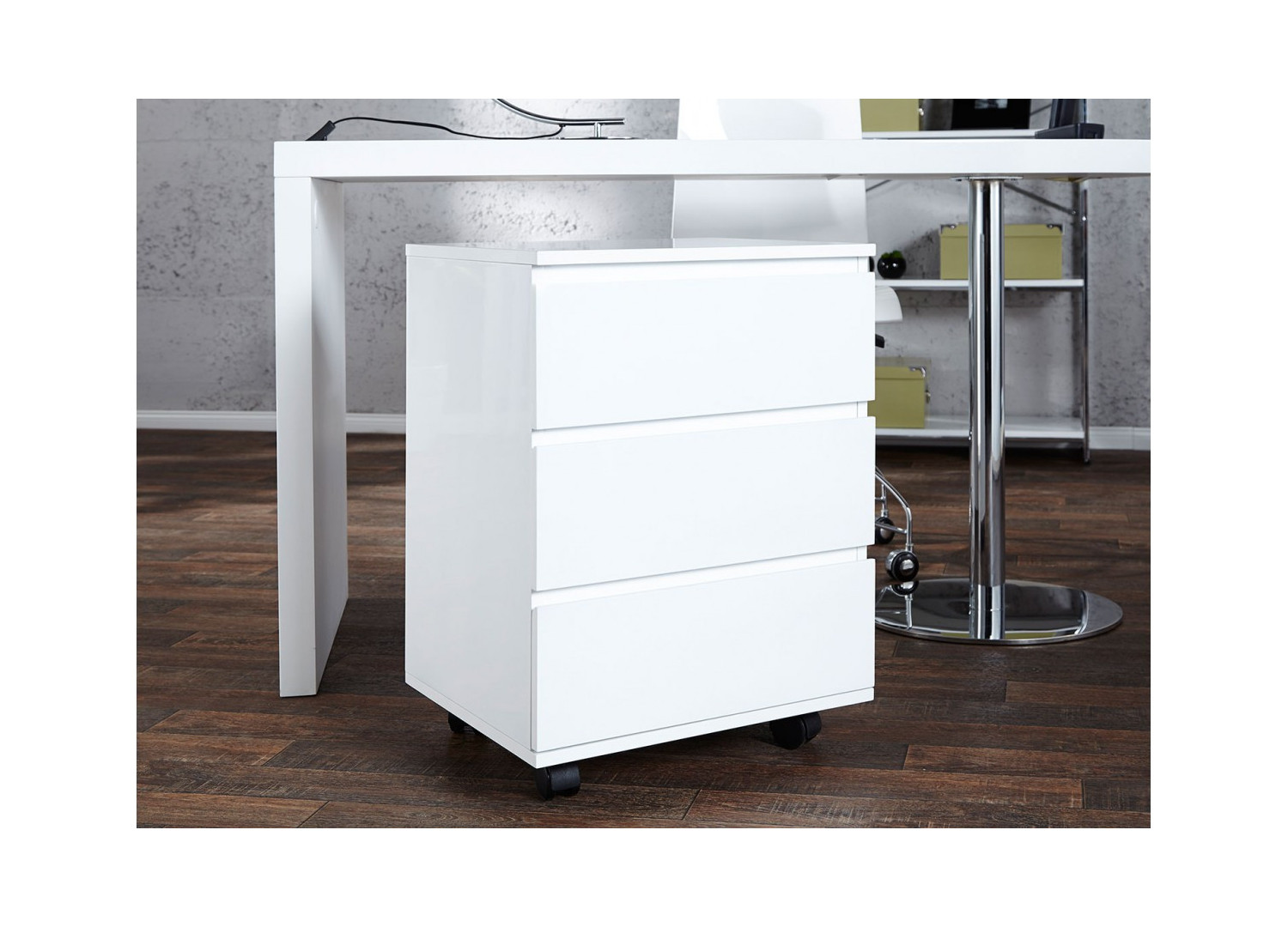 Bureau blanc brillant 140 cm - Cbc-Meubles