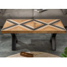 Table basse rectangulaire 110 cm en bois et métal