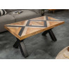 Table basse rectangulaire 110 cm en bois et métal