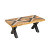 Table basse rectangulaire 110 cm en bois et métal