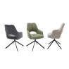 Lot de 2 chaises en tissu avec assise rotative