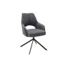 Lot de 2 chaises en tissu avec assise rotative