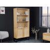 Buffet haut 168 cm placage chêne avec cannage