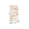 Buffet haut 168 cm placage chêne avec cannage