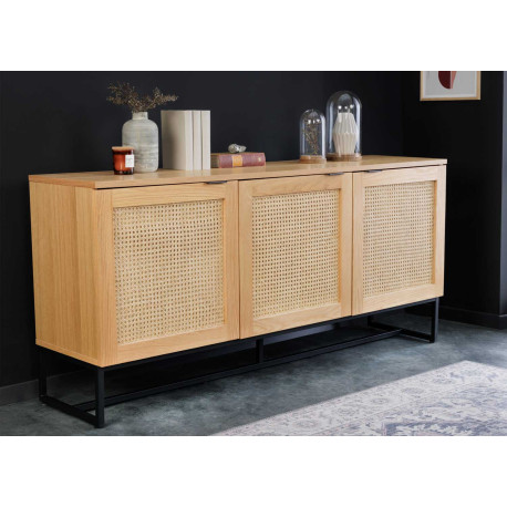 Buffet cannage 160 cm 3 portes