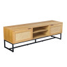 Meuble tv cannage 2 portes et 2 niches
