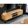 Meuble tv cannage 2 portes et 2 niches