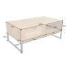 Table basse rotin et bois rectangulaire 100 cm