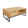 Table basse rotin et bois rectangulaire 100 cm