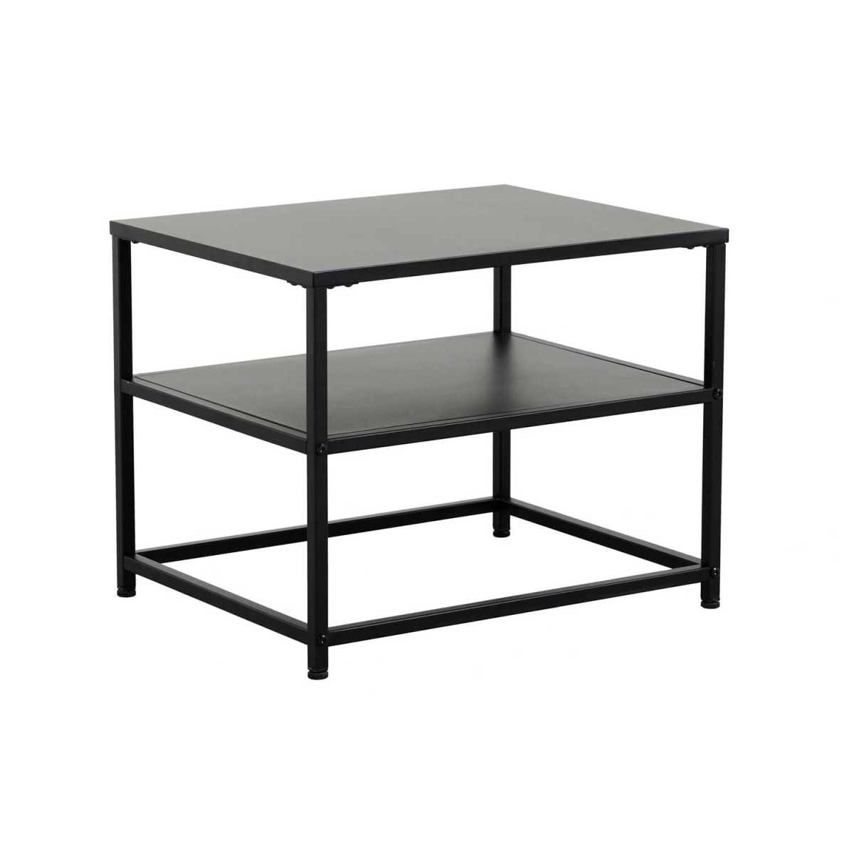 Bout de canapé rectangulaire en métal noir