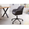 Chaise de bureau avec accoudoirs microfibre et tissu gris