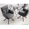 Chaises rotatives grise avec accoudoirs