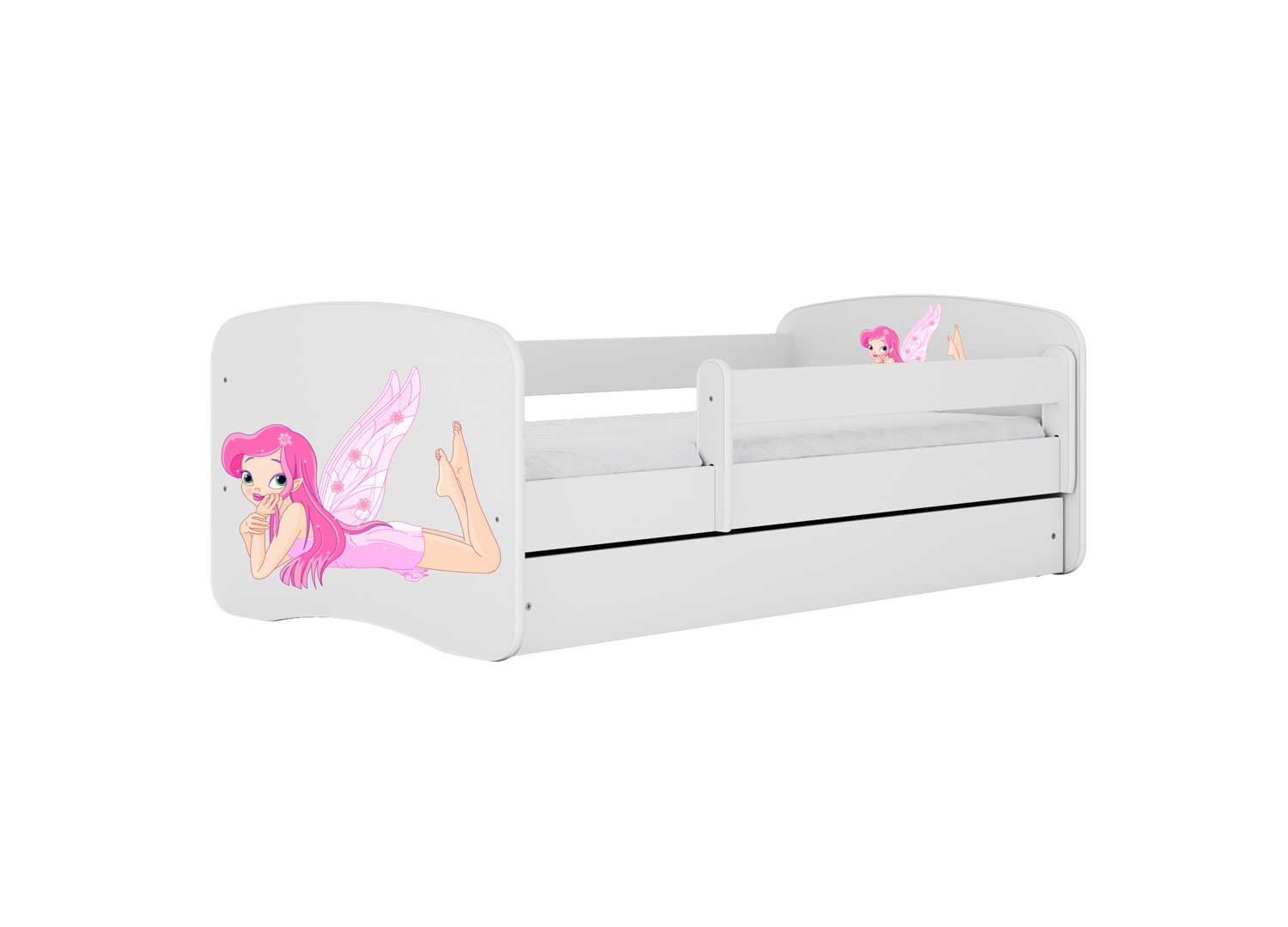 WFL GROUP Lit Enfant avec Matelas Lit Complet 70x140 80x160 80x180 Sommier  Tiroir Barrières pour Filles Garçons Lit Simple - Classique - 160x80 -  Blanc : : Cuisine et Maison