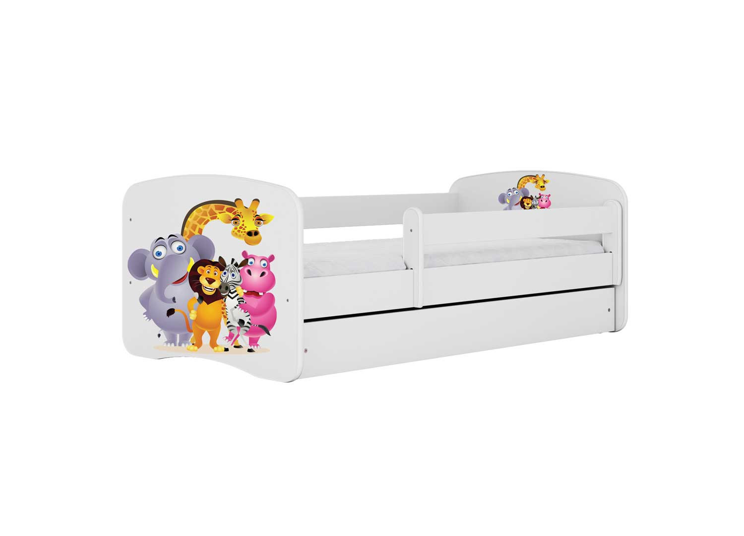 lit enfant pas cher - Viva Discount - Lit enfant Chery blanc chêne avec  tiroir de rangement et matelas 80x160 cm