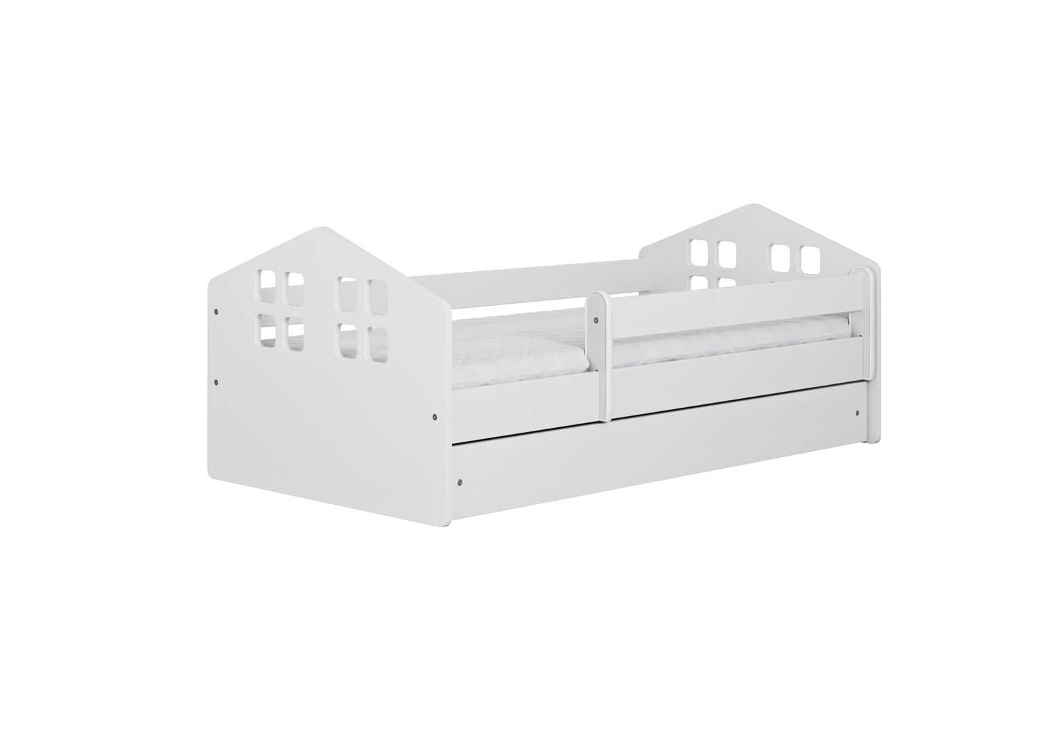 Lit Enfant Avec Matelas Lit Complet 70x140 80x160 80x180 Sommier Tiroir  Barrières Pour Filles Garçons Lit Simple - Classique - 180x80 - Blanc :  : Cuisine et Maison