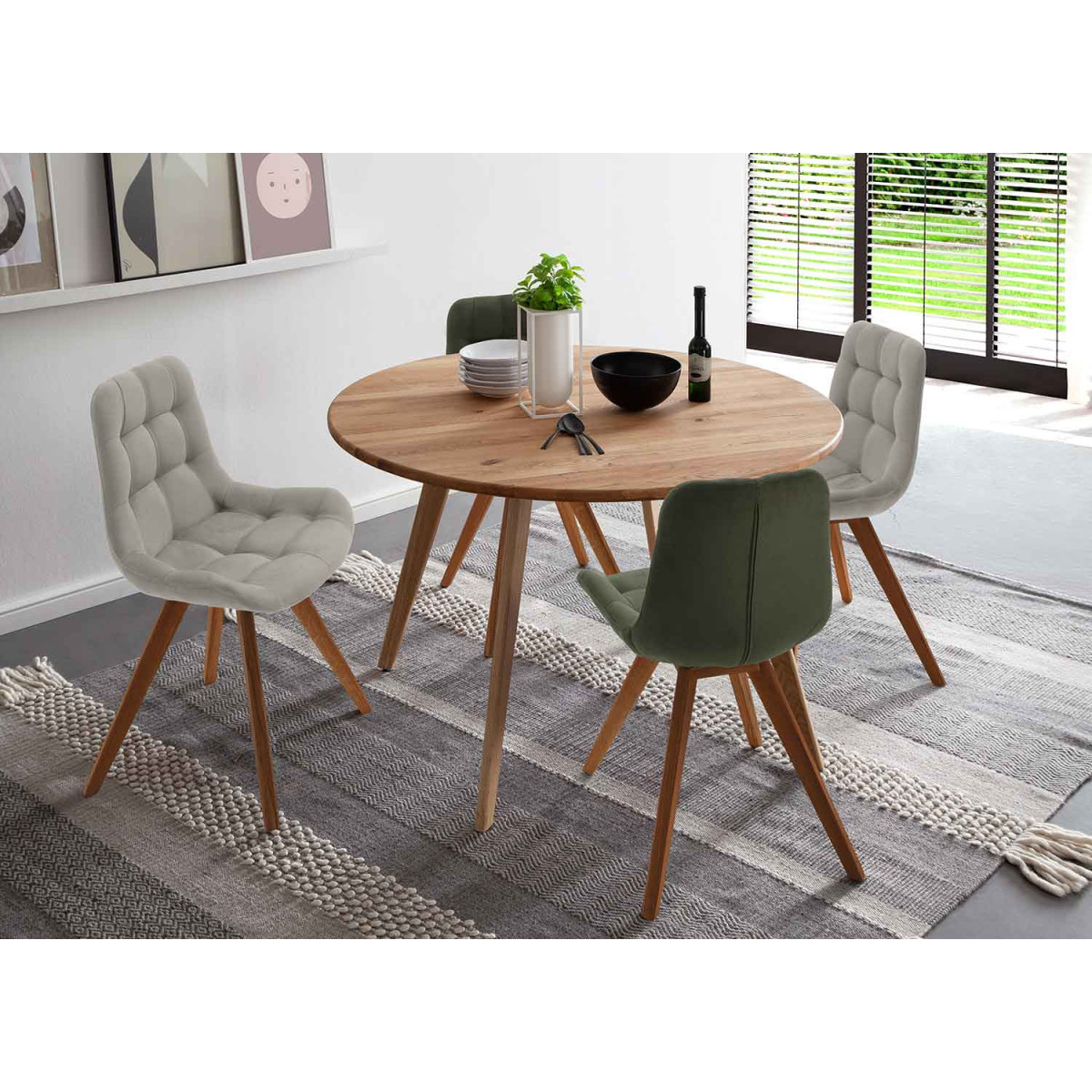 Table ronde bois massif 120 cm