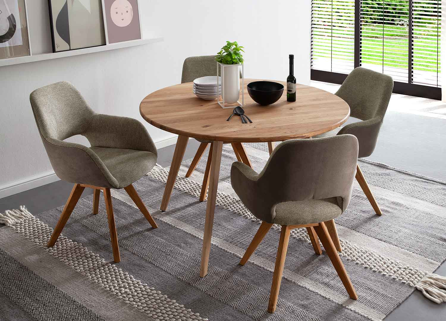 Table ronde bois massif 120 cm - Cbc-Meubles