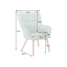 Fauteuil scandinave avec repose pied vert tilleul