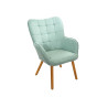 Fauteuil scandinave avec repose pied vert tilleul