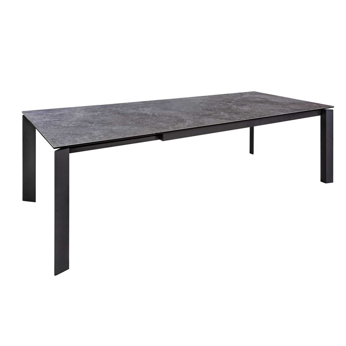 Table à manger extensible 180-240 cm céramique aspect marbre granit