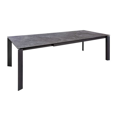 Table à manger extensible 180-240 cm céramique aspect marbre granit