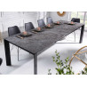 Table à manger extensible 180-240 cm céramique aspect marbre granit