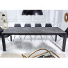 Table à manger extensible 180-240 cm céramique aspect marbre granit