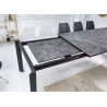 Table à manger extensible 180-240 cm céramique aspect marbre granit