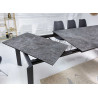 Table à manger extensible 180-240 cm céramique aspect marbre granit