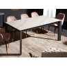 Table repas extensible 12 personnes aspect marbre blanc