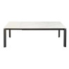 Table repas extensible 12 personnes aspect marbre blanc