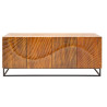 Meuble buffet 4 portes bois massif brun