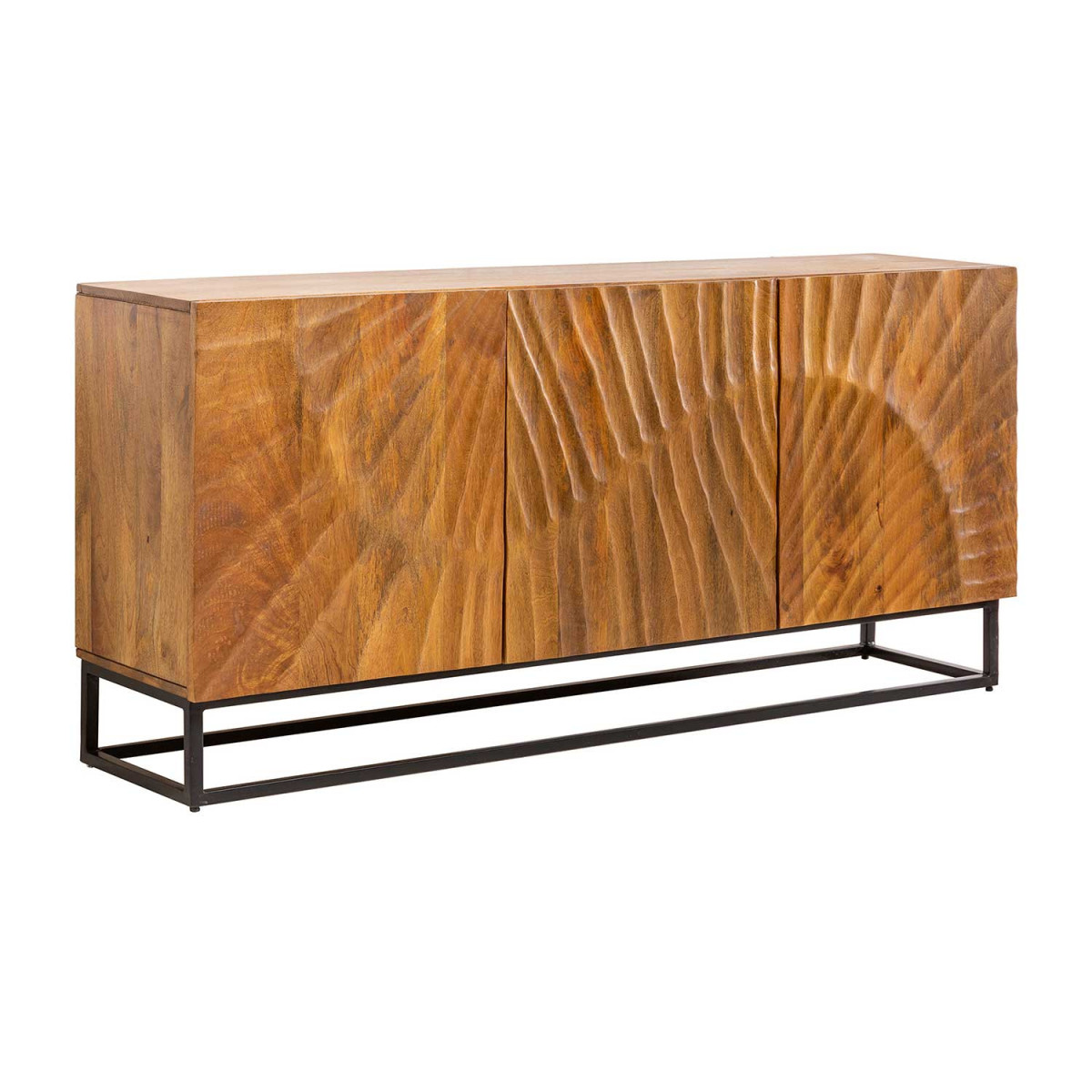 Buffet meuble 3 portes bois massif brun