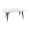 Table basse en verre marbre blanc et métal 110 cm