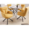 Chaises rotatives jaune avec accoudoirs