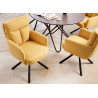 Chaises rotatives jaune avec accoudoirs