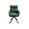 Chaises tournantes en tissu vert