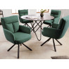 Chaises tournantes en tissu vert