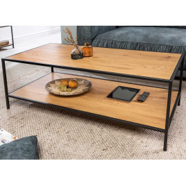 Table basse rectangulaire bois et métal 120 cm