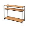 Meuble console bois et métal noir