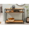 Meuble console bois et métal noir