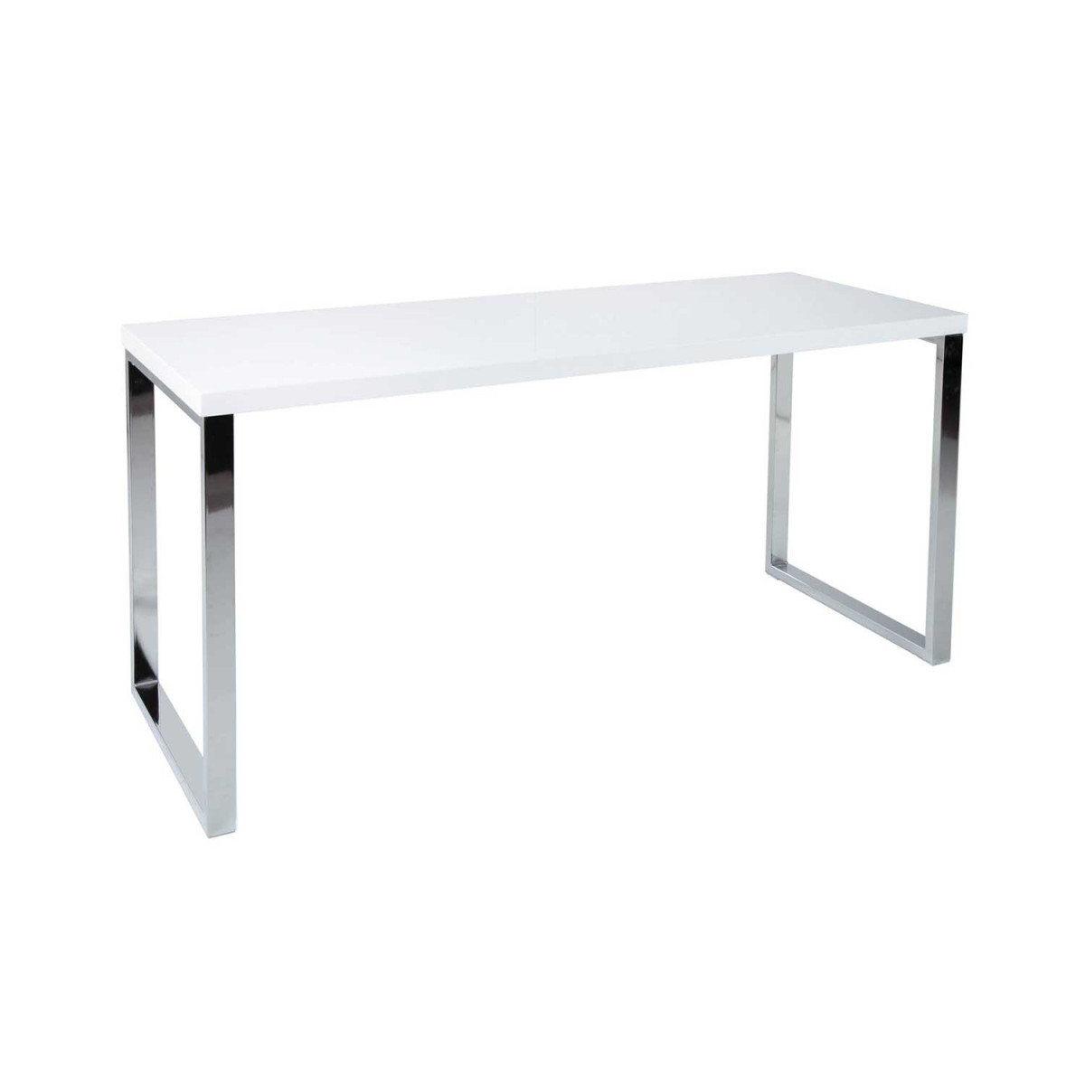 Bureau blanc et pieds chromés 140 cm