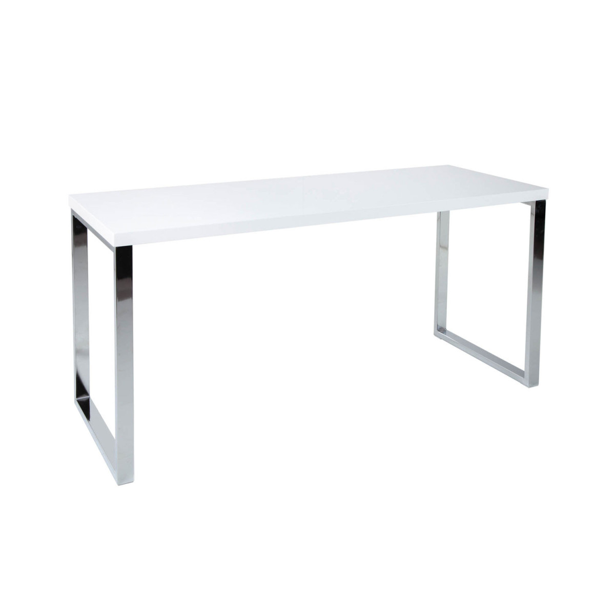 Bureau blanc et pieds chromés 160 cm